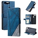 Kukoufey Case for Huawei Mate SE Leather Case,Case for Huawei Honor 7X BND-L21 BND-L24 BND-AL10 BND-TL10 / Mate SE BND-L34 Case Flip Pu Leather Cover Blue