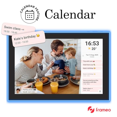 Image of 32GB FRAMEO 10.1 Inch WiFi Digital Photo Frame with Neon Light, 1280x800 HD IPS LCD Touch Screen, Auto-Rotate, 32GB Storage, Support USB Drive /SD Card Extend Storage, Share Moments via Frameo App