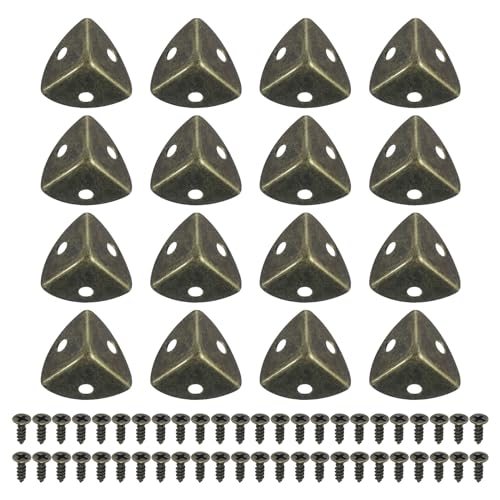 Image of uxcell 32 Pcs Metal Box Corner Protectors 1.18 inchx0.79 inch Table Corner Guards Decorative with Mounting Screws for Storage Box Cabinets Wooden Chest, Bronze