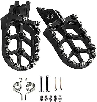 Dirt Bike Pegs CNC Aluminum Off-Road Motorcycle Wide Foot Nail Pedal, Suitable For Racing Nails Such As Crf250l/Crf300l - Black