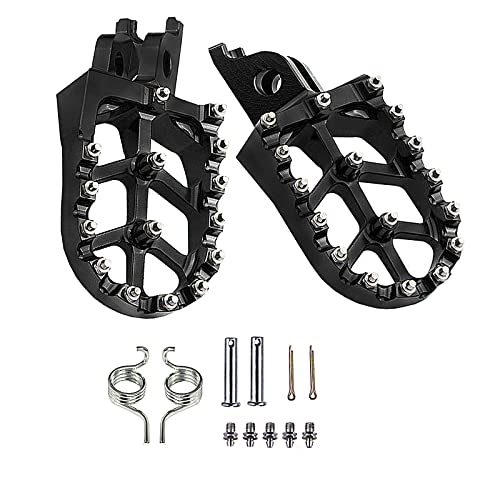 Dirt Bike Pegs Cnc Aluminum Off-Road Motorcycle Wide Foot Nail Pedal, Suitable For Racing Nails Such As Crf250L/Crf300L - Black #TOP3