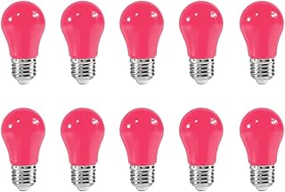 WULUN Bulbo LED rosa de color A50 3w, base espiral E27, AC/DC 220-240v, alto brillo, ambiente decorado festivo, ahorro de energía, 10 paquetes