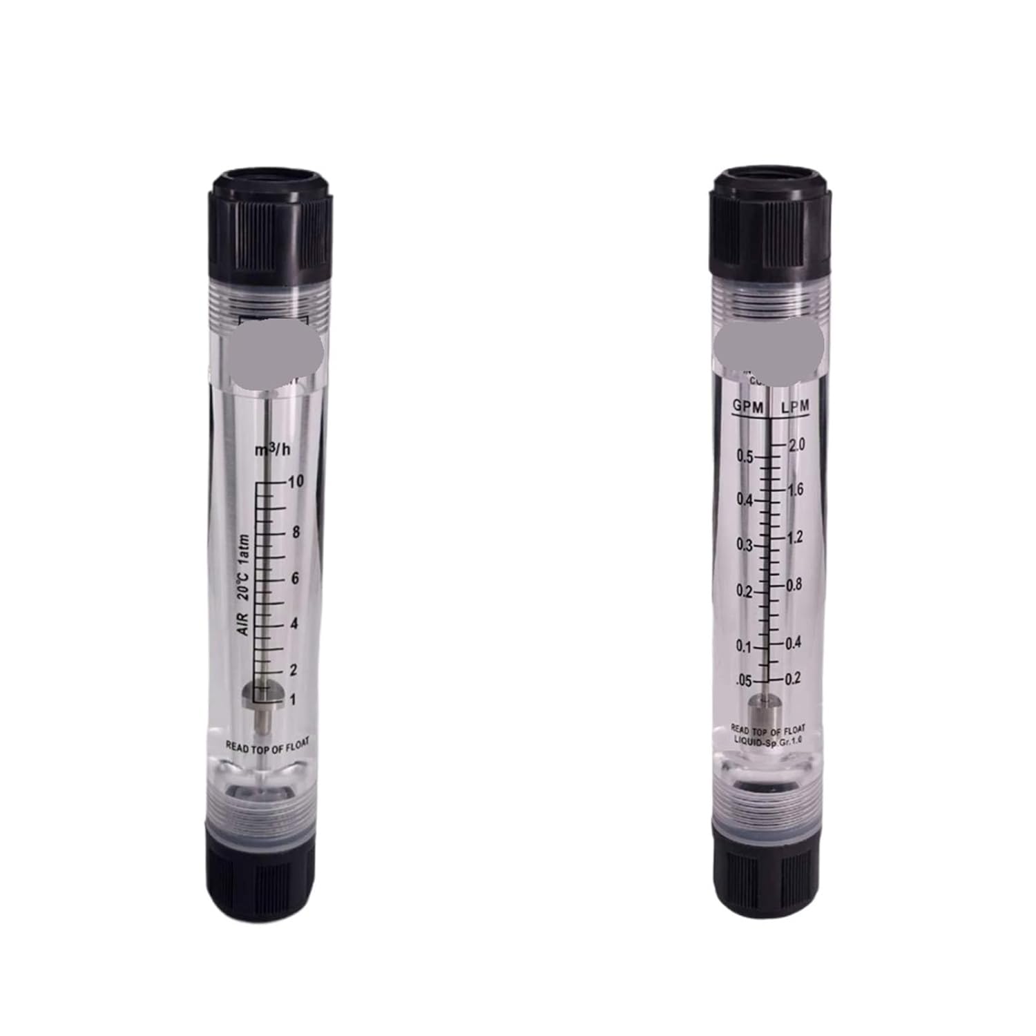 1pcs LZM-15G 1/2" 0.2-18LPM Liquid/ 0.4-40m3/h Air Flowmeter Flow Meter Rotameter(2.5-25 m3 Per Hour,for Air)
