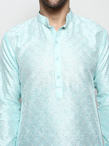 Image of Uri and MacKenzie Embroidery Silk Men's Kurta Pyjama Set