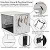 Furniture-Style-Dog-Crate-End-Table-with-Tray-360-Rotatable-Removable-Dog-Bowls-2-Double-S-Hooks-Detachable-Top-Cover-Wooden-Double-Doors-Dog-Crate-for-Medium-Dog-Small-Dog-Kennel-Indoor-White Wooden Double Doors Dog Crate