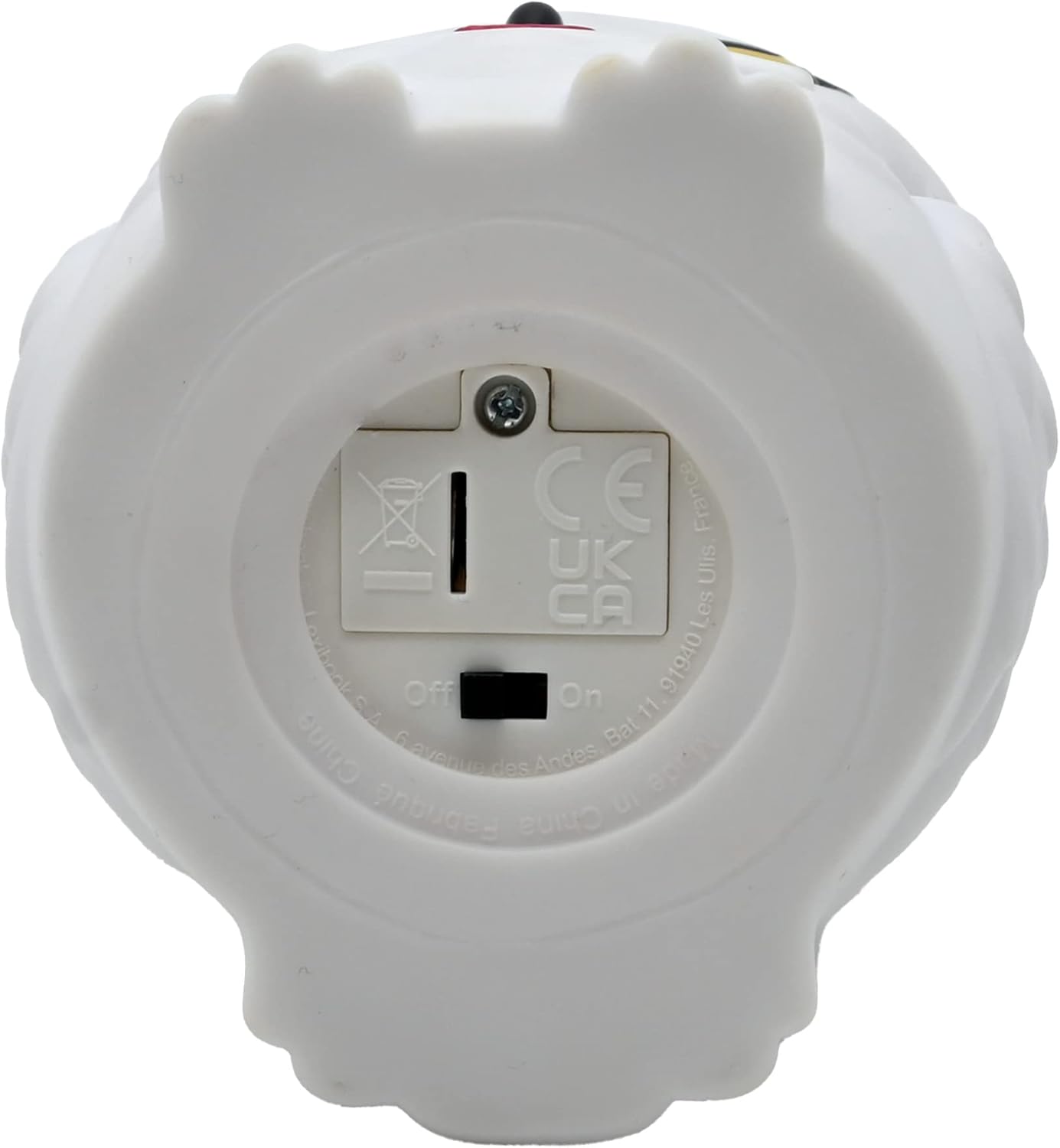 Bottom view of the Hedwige Nightlight showing battery compartment and power switch