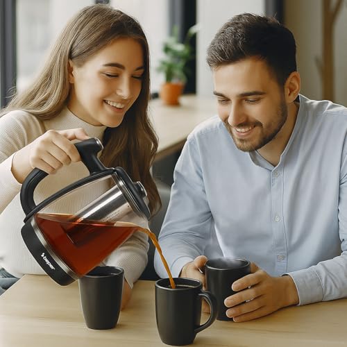 BEPER P101BOL200 Hervidor de vidrio de 1.8L, tetera eléctrica con filtro, base giratoria de 360°, apagado automático y protección contra sobrecalentamiento - 2200W - imagen 5