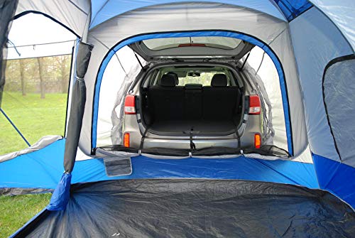 Napier Sportz SUV Tent with Screen Room | 10'x10' Vehicle Camping Tent with 7'x6' Screen Room and Awning | Fits All CUVs, SUVs, Minivans | Sleeps 6 Adults | Blue/Gray | Model 84000