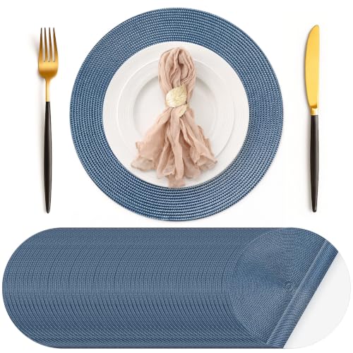 Geosar 120 Pcs Disposable Paper Placemat Cotton Woven 13'', Blue