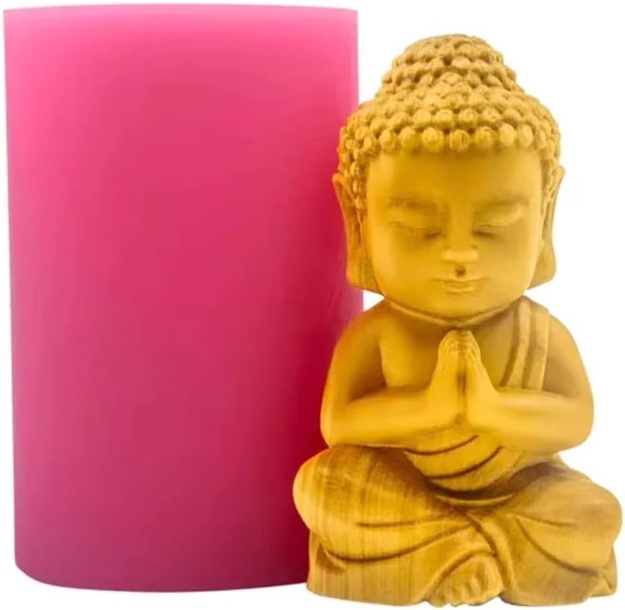 Redxin Buddha 3 Pack Buddha Candle Making Mold Handmade soap DIY Gypsum Cement Resin Drop Glue Making Mold Handicraft Silicone Mold
