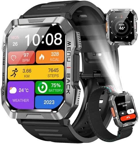 Blackview Smartwatch Uomo, Smartwatch Militare Uomo Fitness con C...