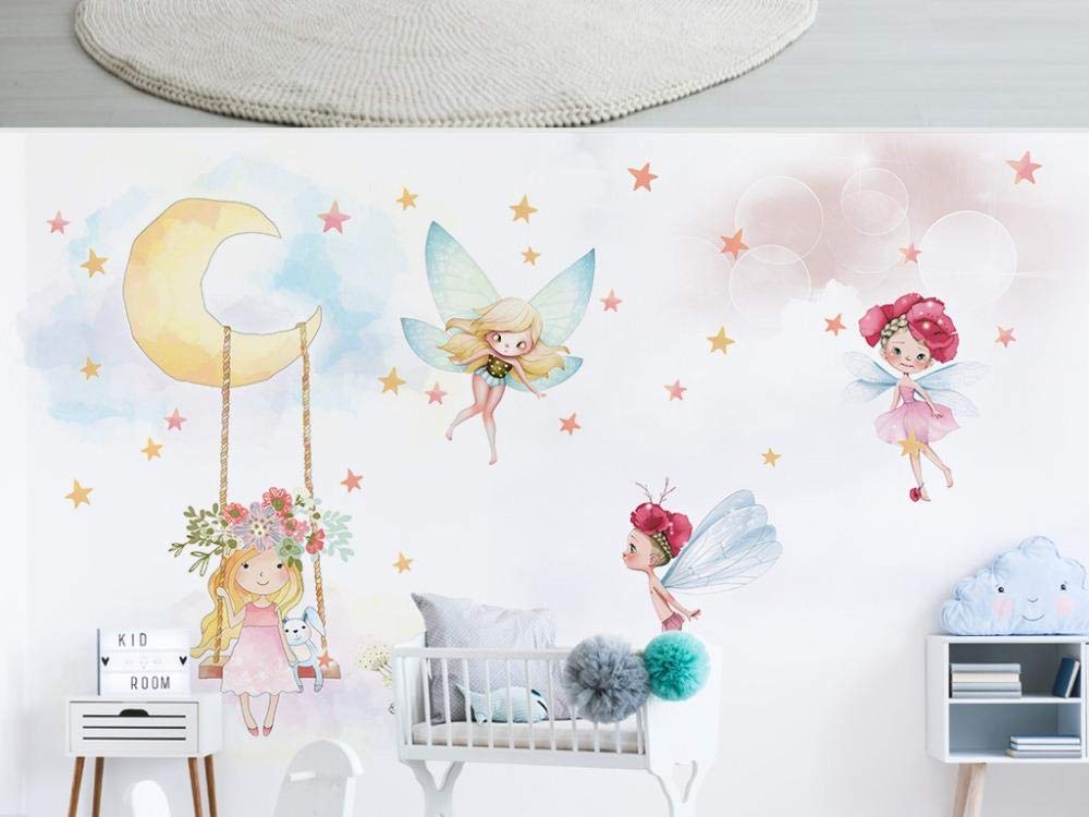 Zamle Fondos De Pantalla Modern Custom 3d Child Photo Mural Wallpaper Fantasy Elf Seda Ecologica Para Ninas Bebe Habitacion De Ninos Dormitorio 430x300 Cm 169 3 By 118 1 In Amazon Es Hogar