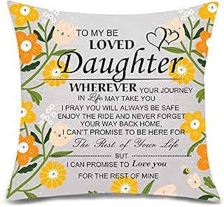 Daughter Pillow Cover Cushion Cover Daughter Gifts from Mum Dad Birthday Gifts Christmas Gifts (daughter-201)
