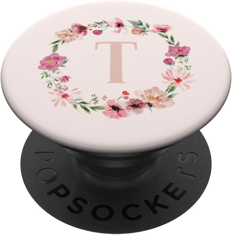 Cute Letter T Initial Monogram T PopSockets PopGrip for MagSafe
