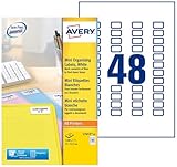Avery - L7653-25 AVERY - Pochette de 1200 étiquettes autocollantes, Personnalisables et imprimables, Format 22 x 12,7 mmImpression laser/jet d\'encre, (L7653-25)