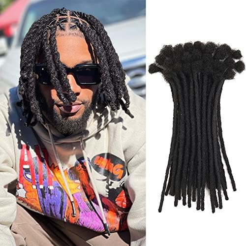 Halythaway Loc Extensions Human Hair Dreadlock Hair 6 Inch 30 Strands Locs 0.4cm Permanent Human Loc Extensions Natural Black Can be Dyed and Bleached