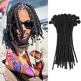 Halythaway Loc Extensions Human Hair Dreadlock Hair 6 Inch 30 Strands Locs 0.4cm Permanent Human Loc