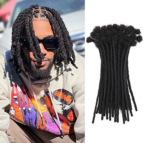 Halythaway Loc Extensions Human Hair Dreadlock Hair 6 Inch 30 Strands Locs 0.4Cm Permanent Human Loc Extensions Natural Black Can Be Dyed And Bleached #TOP30