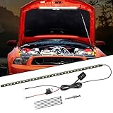 Nilight Under Hood Light Strip 30LED Waterproof Underhood Work Light with On/Off Switch Blade Fuse Engine Bay Repair Light White 12V for Car Truck SUV