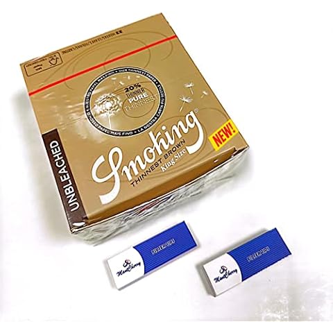 MontCherry Brand Exclusive 2 Tips and Smoking Thinnest Brown Unbleached King Size Papers Box of 50 Books Combo by Trendz Cover