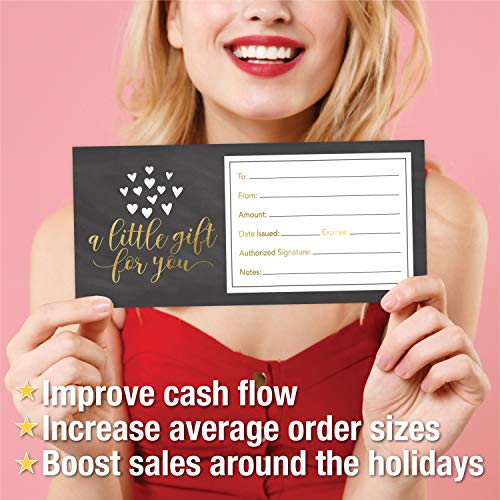 25 4X9 Rustic Blank Gift Certificate Cards Vouchers For Holiday, Christmas, Birthday Holder, Small Business, Restaurant, Spa Beauty Makeup Hair Salon, Wedding Bridal, Baby Shower Cash Money Printable #TOP6