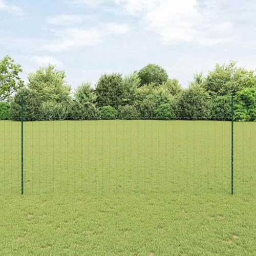 Tonture Panel de valla verde con postes de acero y PVC con recubrimiento en polvo, 1000 x 2,7 x 140 cm, resistente a la intemperie, para jardín, terraza, privacidad, delimitación, seguridad exterior