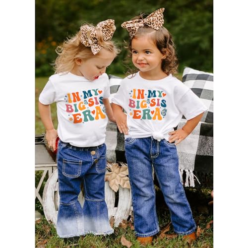 Image of Toddler Big Sister Tee in My Big Sis Era Graphic T-Shirt Big Sis Announcement Crewneck Shirts Sibling Reveal Tops