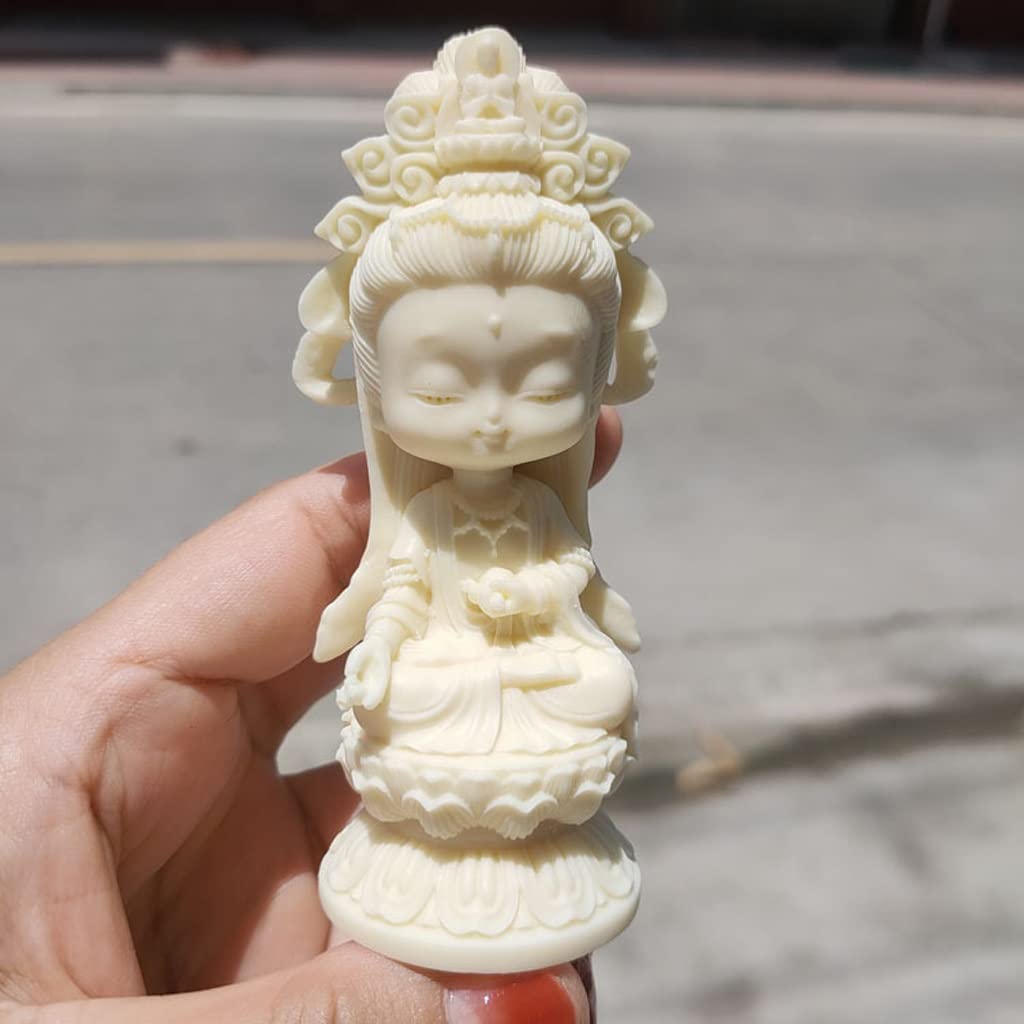 Medytująca statuetka Buddy Guanyin statuetka mała Bodhisattwa statuetka samochodu dekoracje wnętrza statuetki do dekoracji wnętrz zen statuetka medytacja statuetki figurka siedząca rzeźba dekoracja (kolor: A)