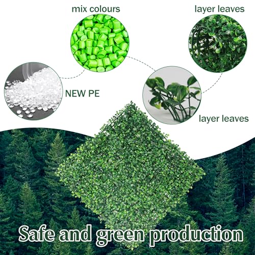 Ogrmar 24 PCS 20"x20" Artificial Boxwood Panels Topiary Hedge Plant, Privacy Hedge Screen UV Protected Suitable for Outdoor, Indoor, Garden, Fence, Backyard and Décor (24, 20"x 20") by Ogrmar - Image 4