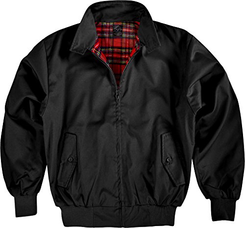 Gear Up Chaqueta estilo inglés/Harrington Chaqueta/puños de punto/Forro de cuadros S  5XL Color Negro Talla XXXL