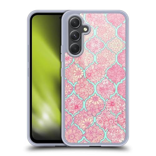 Head Case Designs Officially Licensed Micklyn Le Feuvre Pink and Teal Moroccan Gel Case [Military Grade Protection] Compatible with Samsung Galaxy A54 5G