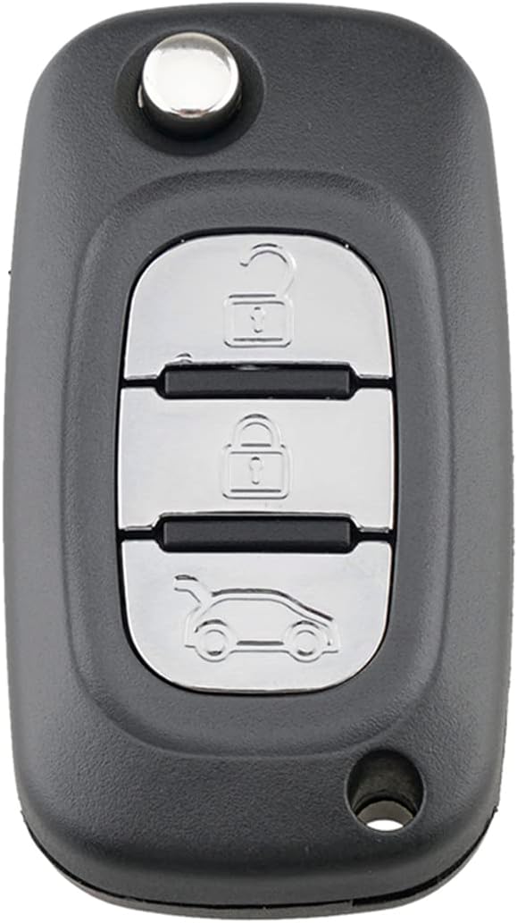 Key Fob Replacement Compatible with Renault Clio Vivaro Master Traffic Kangoo Megane laguna Modus Remote Car Key Cover Case, 3 Button Clio Key Fob, Master Key Fob