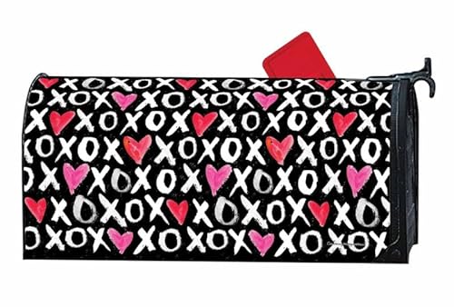 Studio M The Original Magnetic Mailbox Cover, Decorative MailWrap Fits Standard Size 6.5 x 19 Inch Mailbox, Weather Resistant Vinyl, Hugs and Kisses Hearts