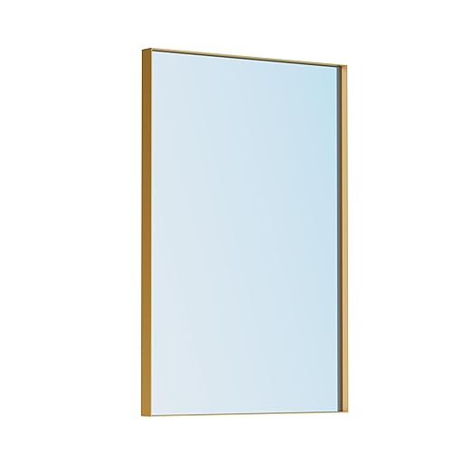 VocalStar Gold Bathroom Mirror, 18 x 26 Inch Square Corner