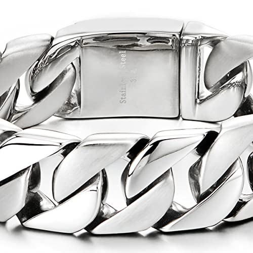 Pulsera para hombre acero inoxidable color plata miniatura 3