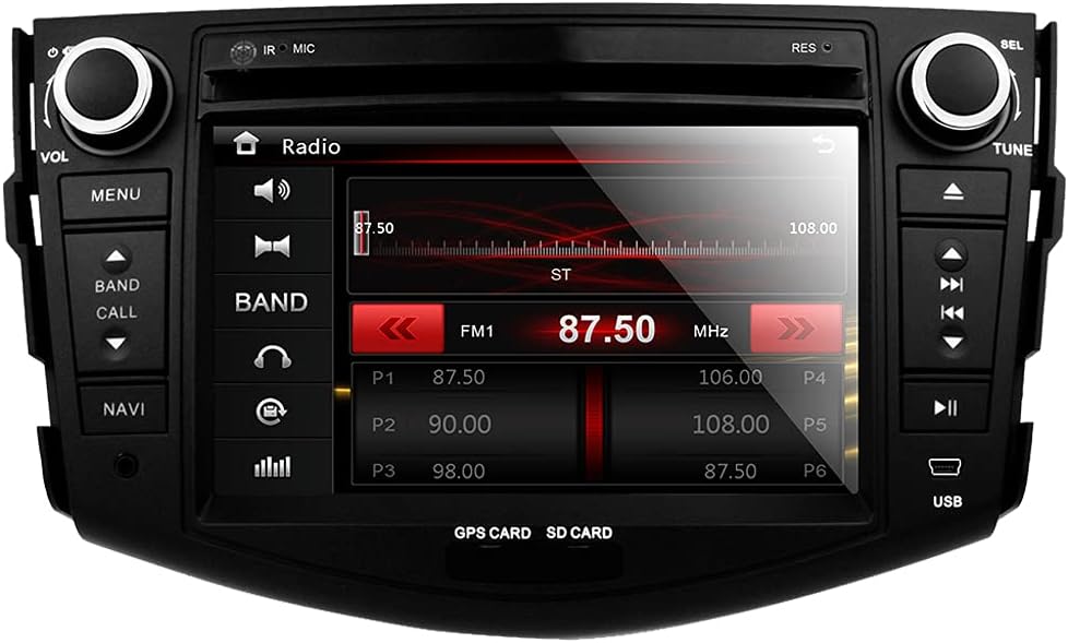 7 Inch In Dash HD Touch Screen Car DVD Player GPS Navigation FM AM Radio RDS for Toyota RAV4 2006 2007 2008 2009 2010 2011 2012 Double Din Car Stereo Head Unit Reverse Camera BT SD SWC