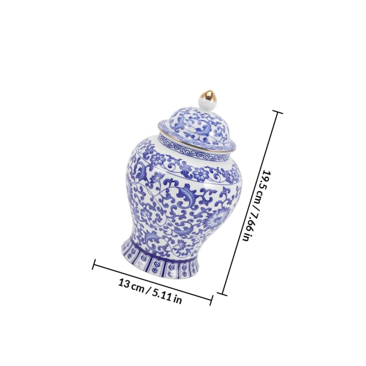 Lata de Almacenamiento de Té de Cerámica Azul y White 1300 Ml