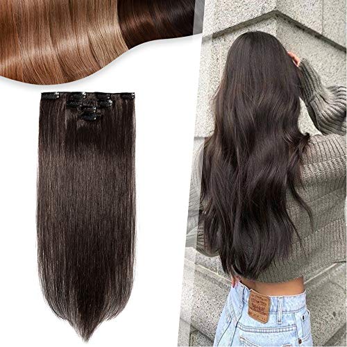 Clip on Extensions 4 Piece Brown 10"Down