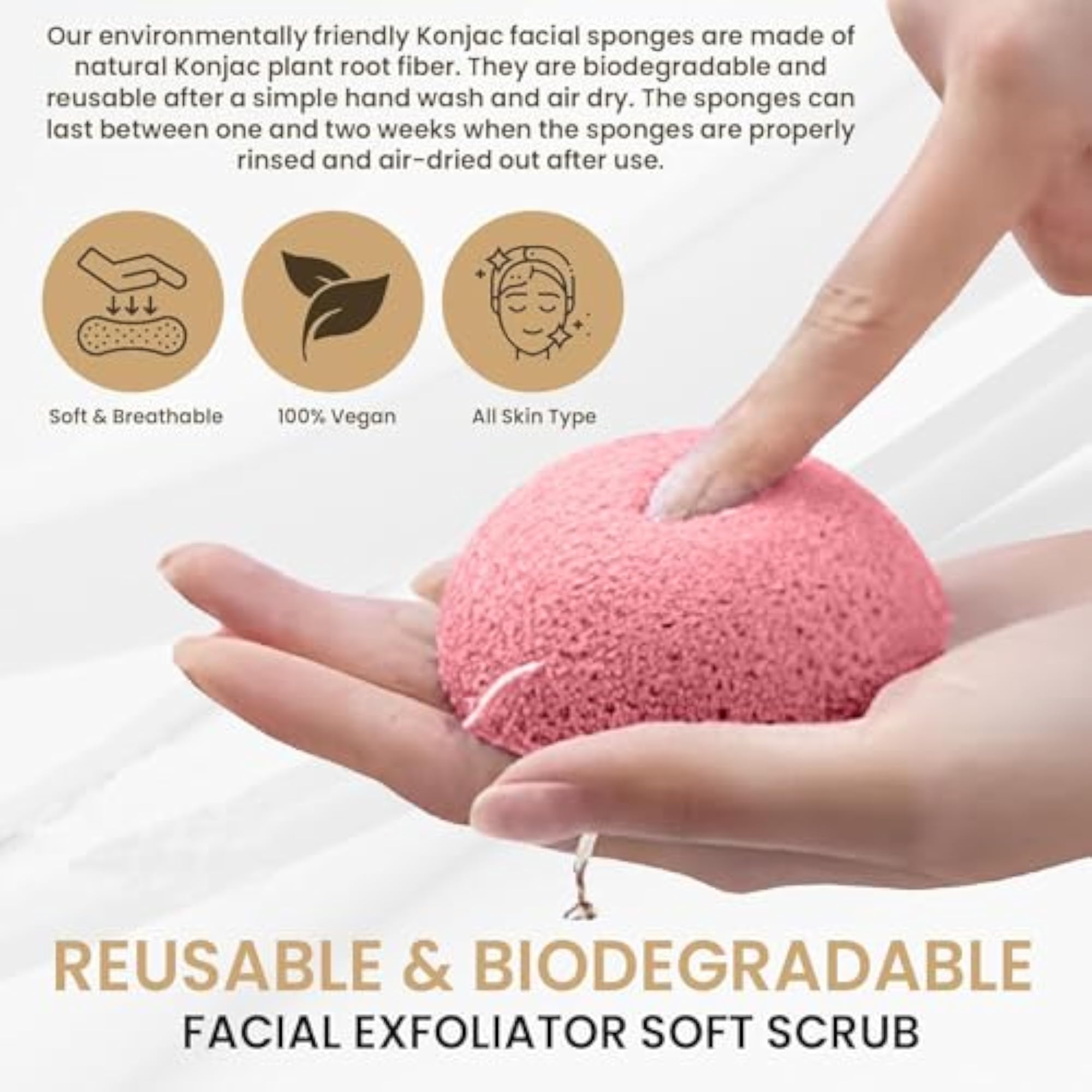 Konjac Sponge - Unisex Facial and Body Cleansing Sponge