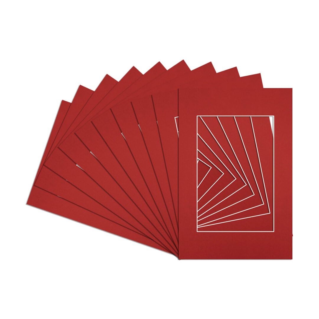 Procut Global 90x60cm Crimson Picture Mounts to Fit 60x40cm Aperture - Precision Cut Cardboard Photo Mount - Ideal for Frames, Prints, Artwork & Certificates - Sizes & Colours Available - 10 Pack