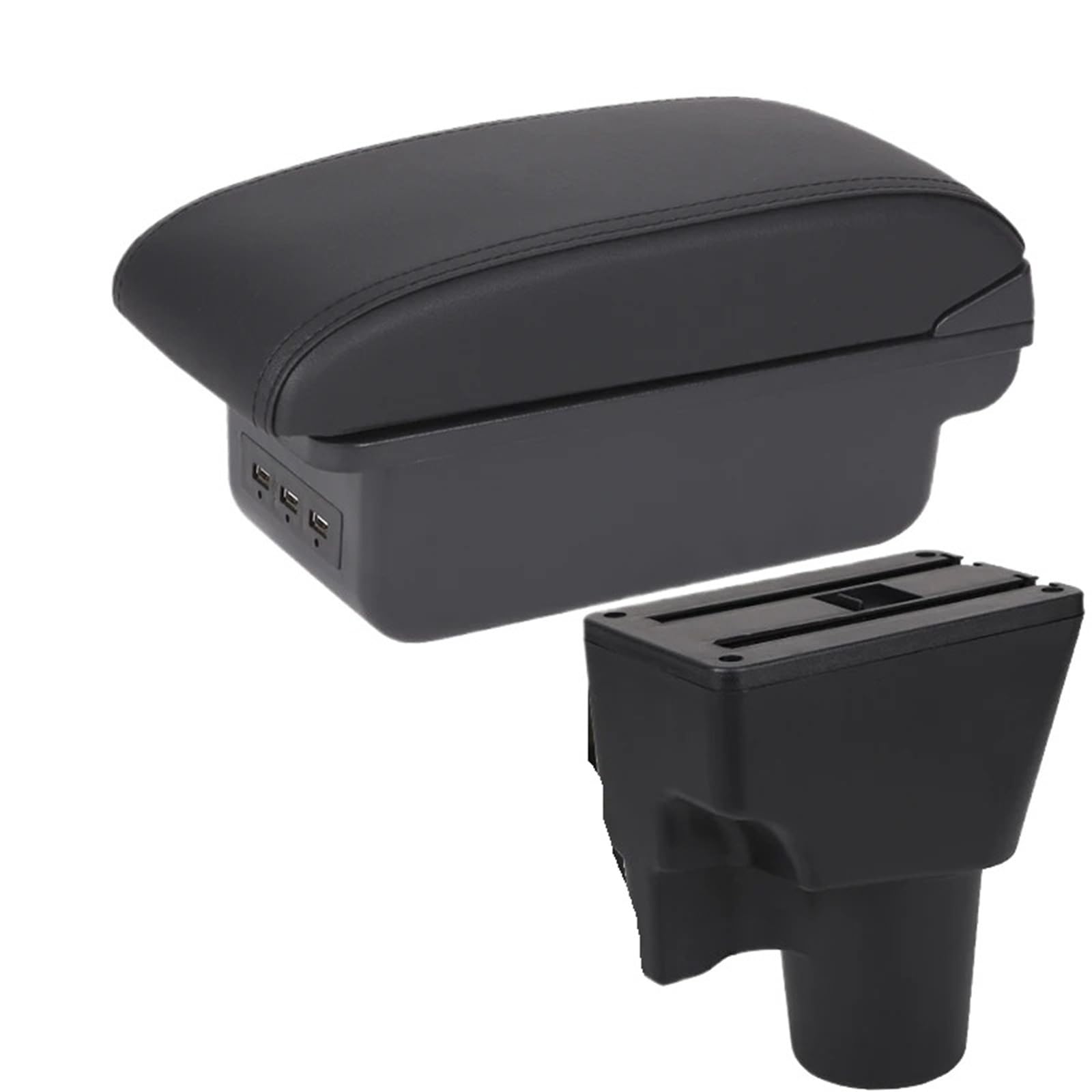 NOKRGQW Car Armrest Box For Kia For Picanto 3X-Line Car Armrest Interior Details Retrofit Parts Car Accessories Storage Box(B2 black line 3USB)