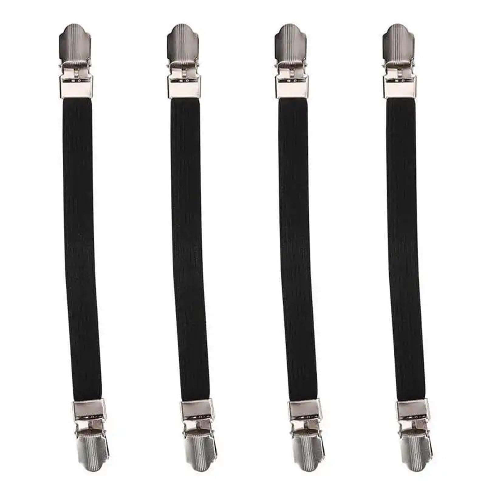 Gbrcen Mattress Straps 8pcs Elastic Bed Sheet Grippers Double Head Clips Gripper Holder Suspender Bed Sheet Fasteners Home Textiles Organize Gadget for Bedding(Black)