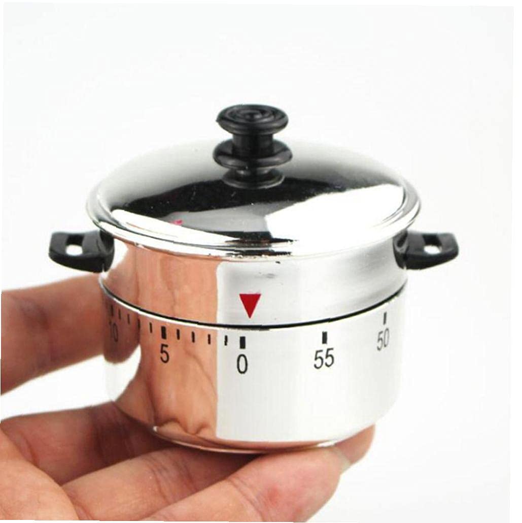 Ruluti Silver Household 60 Minutes Mechanical Timer Novelty Countdown Cooking Clock Alarm Time Reminder Kitchen Gadgets Countdown Kitchen Bell
