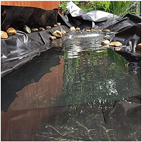 Pond Liner Black Fish Pond Liner 2m/3m/4m/5m/6m/7m/8m/9m/10m ,Heavy Duty Fish Pond Preformed Liners Garden Pool Membrane Reinforced Landscaping, Large Fish Pond Liner(Size:4x4M(13.1x13.1ft),Color:20S)