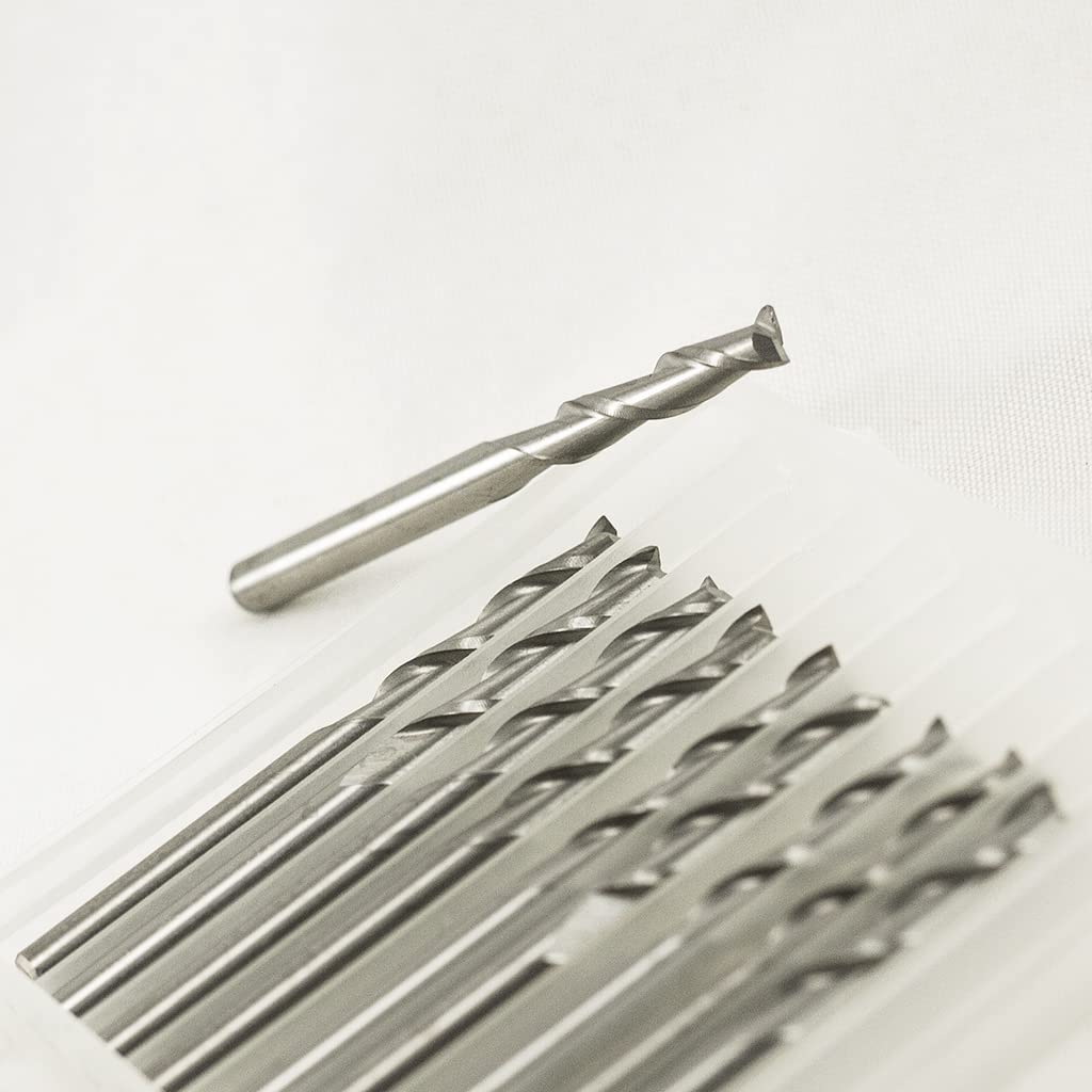 KLOT 10pcs Solid Carbide End Mill 1mm-5mm Milling Cutter 2-Flute YG10X Tungsten Router Bit CNC (3mm)