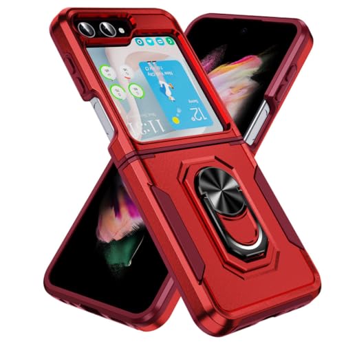 Ne cassez plus votre Samsung Galaxy Z Flip 5 coque anneau rouge antichoc