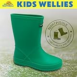 NorthSole Kids Plain PVC Wellies Boys & Girls Wellington Boots - Green - UK 13 - Image 2