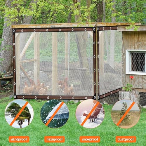 Cubierta de lluvia transparente para evitar viento en patios con lona impermeable de 7x20 7