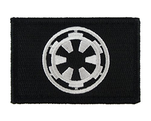 Galactic Empire Hook and Loop Fully Embroidered Morale Tags Patch (Black and White)
