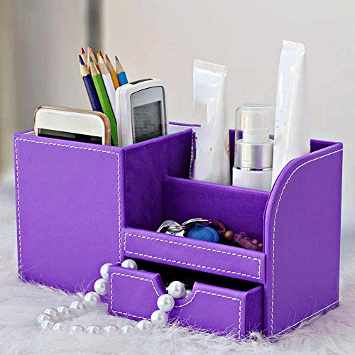 Borsoni da Viaggio, portapenne in Pelle con 3 Scomparti, Telecomando, Cellulare, Biglietti da Visita, Organizer per Desktop